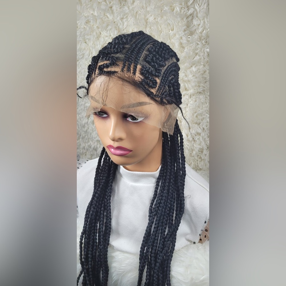 Black Braided Lace Front Wig